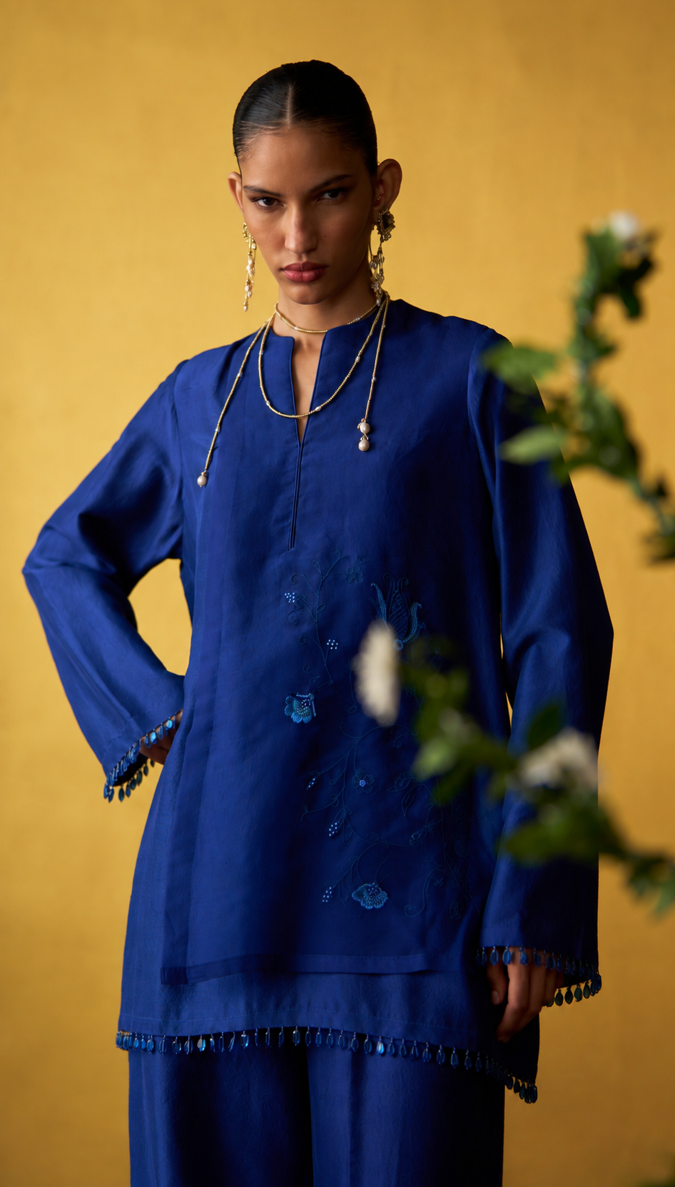 Ami Cobalt Blue Tunic Set