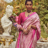 'Scarlet O' Hara' Kadhua Handloom Sari with all over Embroidery