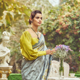 'Lady Jessica' Kadhua Meenakari Zari Handloom Sari with Embroidered Border