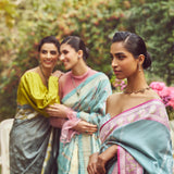 'Joan of Arc' Kadhua Meenakari Handloom Sari with Embroidered Border