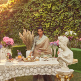 'Jane Austen' Kadhua Zari Handloom Sari with Embroidered Border