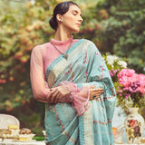 'Joan of Arc' Kadhua Meenakari Handloom Sari with Embroidered Border