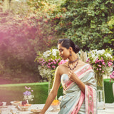 'Estella' Kadhua Meenakari Zari Handloom Sari