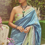 'Valeria' Kadhua Meenakari Handloom Sari with Embroidered Border