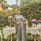 'Jane Eyre' Kadhua Meenakari Zari Handloom Sari with Embroidered Border