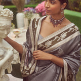'Estella' Kadhua Meenakari Zari Handloom Sari