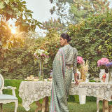 'Jane Eyre' Kadhua Meenakari Zari Handloom Sari with Embroidered Border