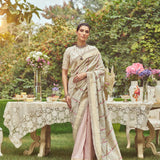 'Joan of Arc' Kadhua Meenakari Zari Handloom Sari with Embroidered Border