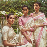 'Joan of Arc' Kadhua Meenakari Zari Handloom Sari with Embroidered Border