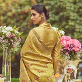 'Joan of Arc' Kadhua Meenakari Zari Handloom Sari with Embroidered Border