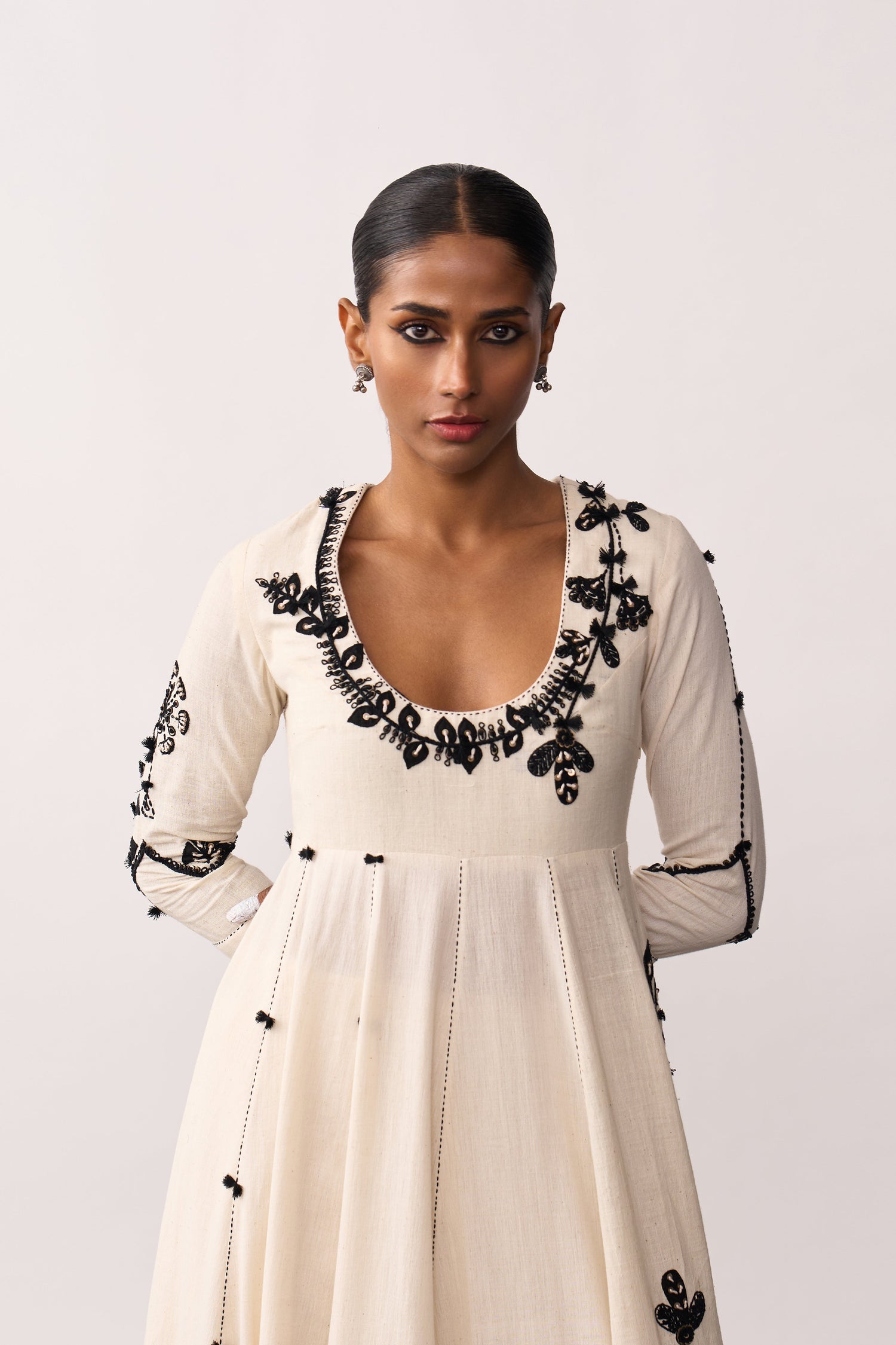 'Kalpana' Ivory Handspun Anarkali Set