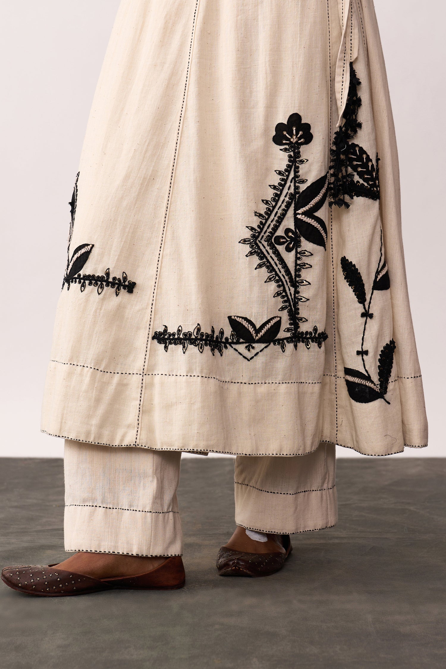 'Hansa' Ivory Handspun Angrakha Set