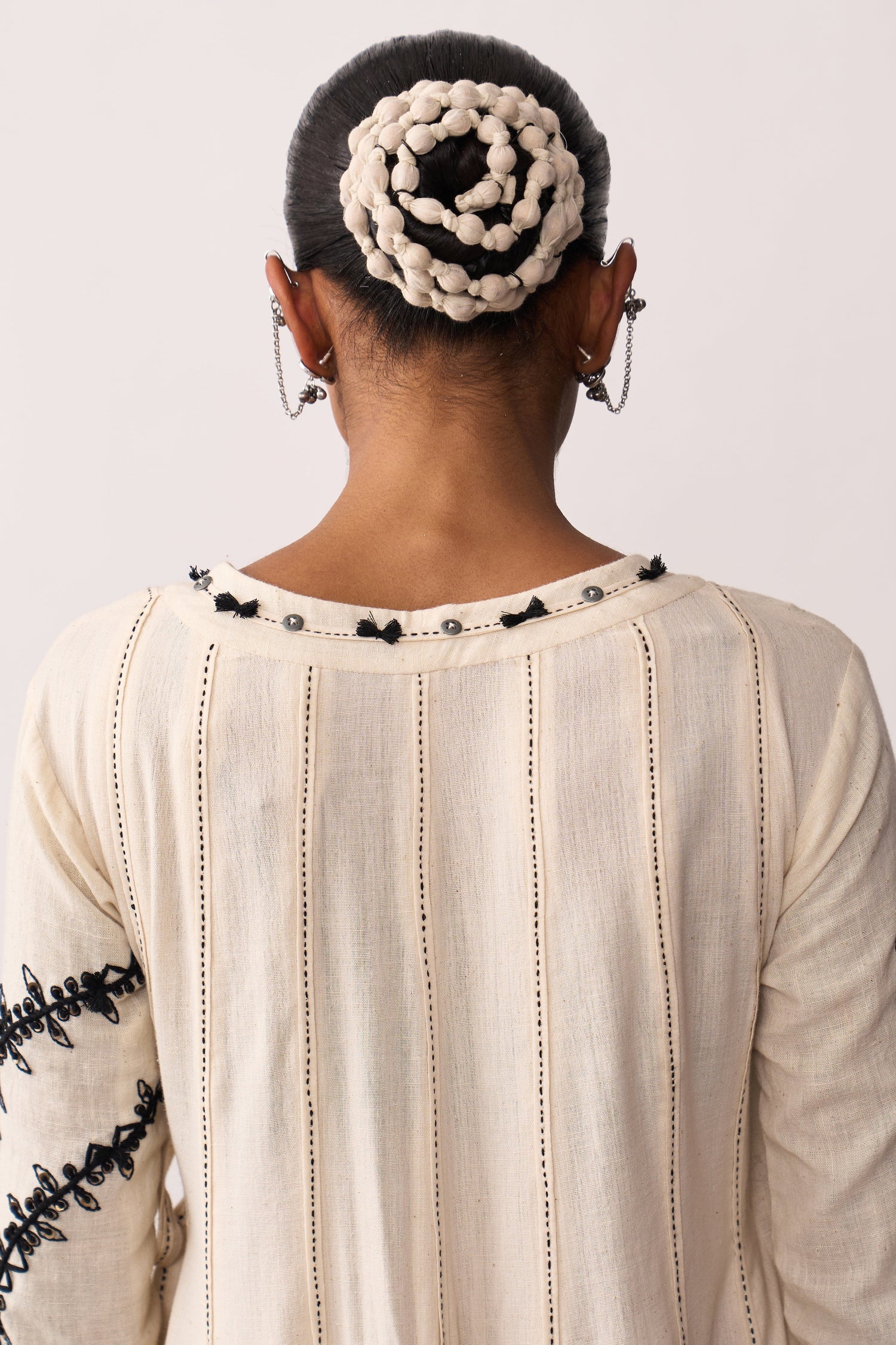 'Hansa' Ivory Handspun Angrakha Set