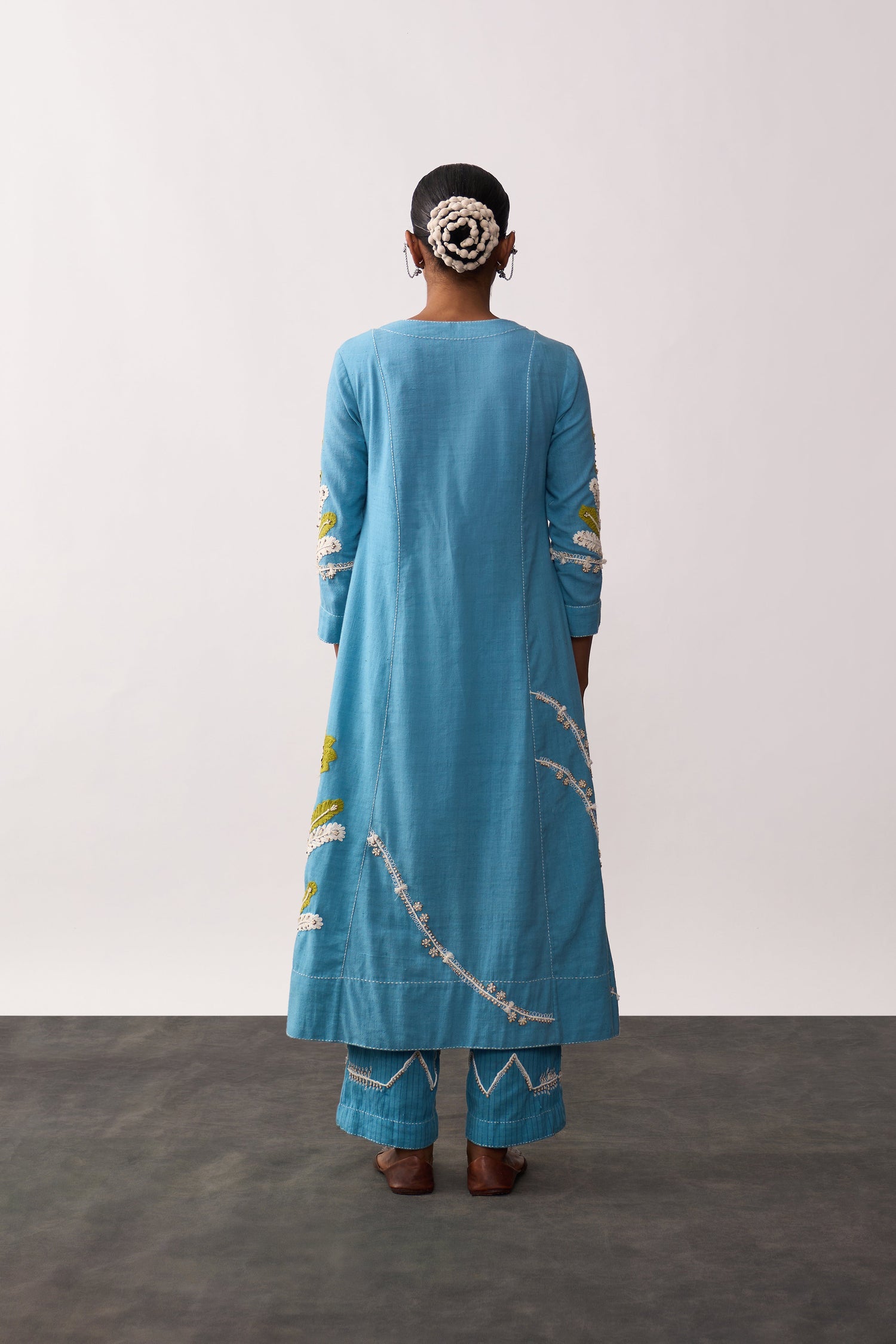 'Sucheta' Blue Handspun Kurta Set