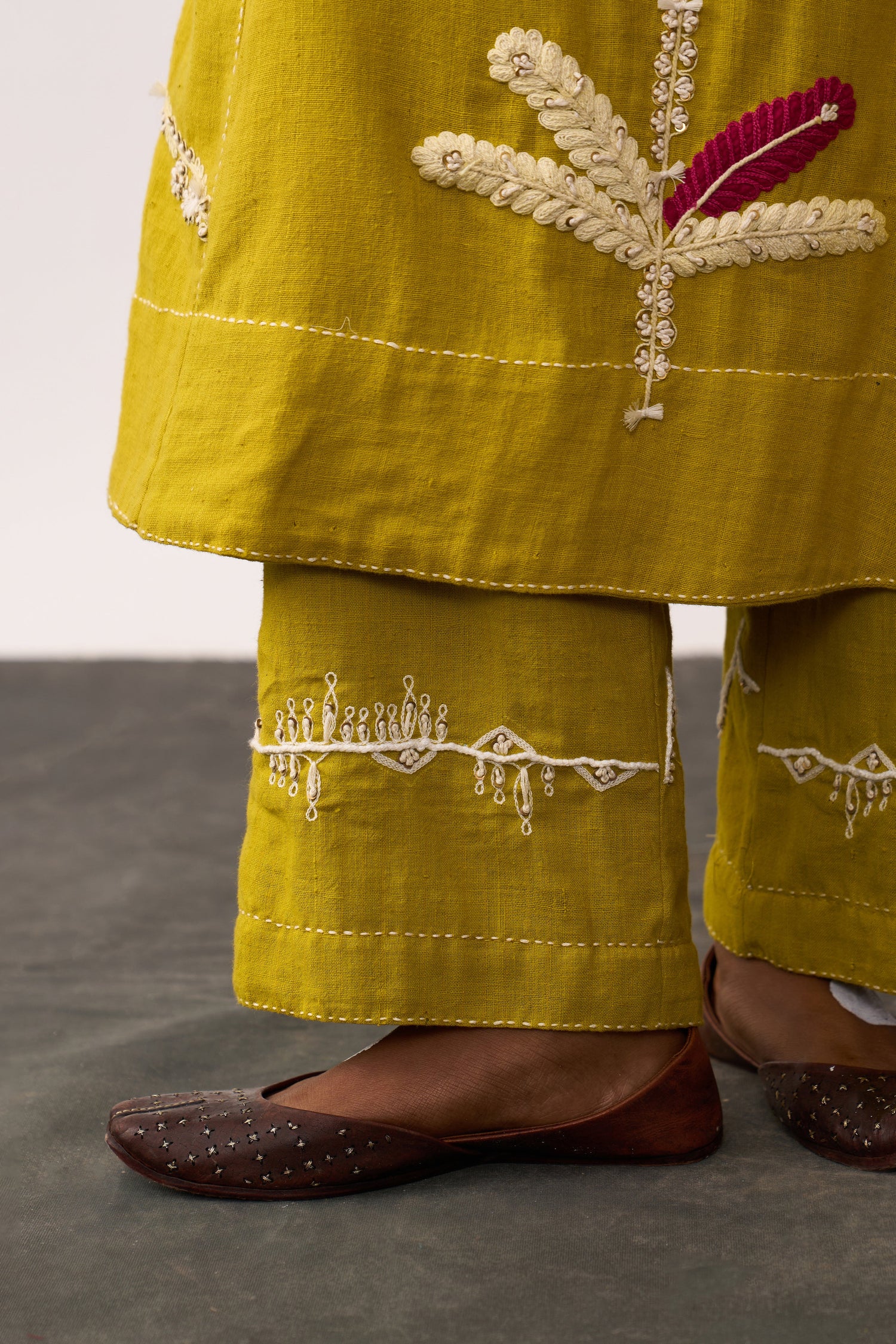 'Sucheta' Yellow Handspun Kurta Set