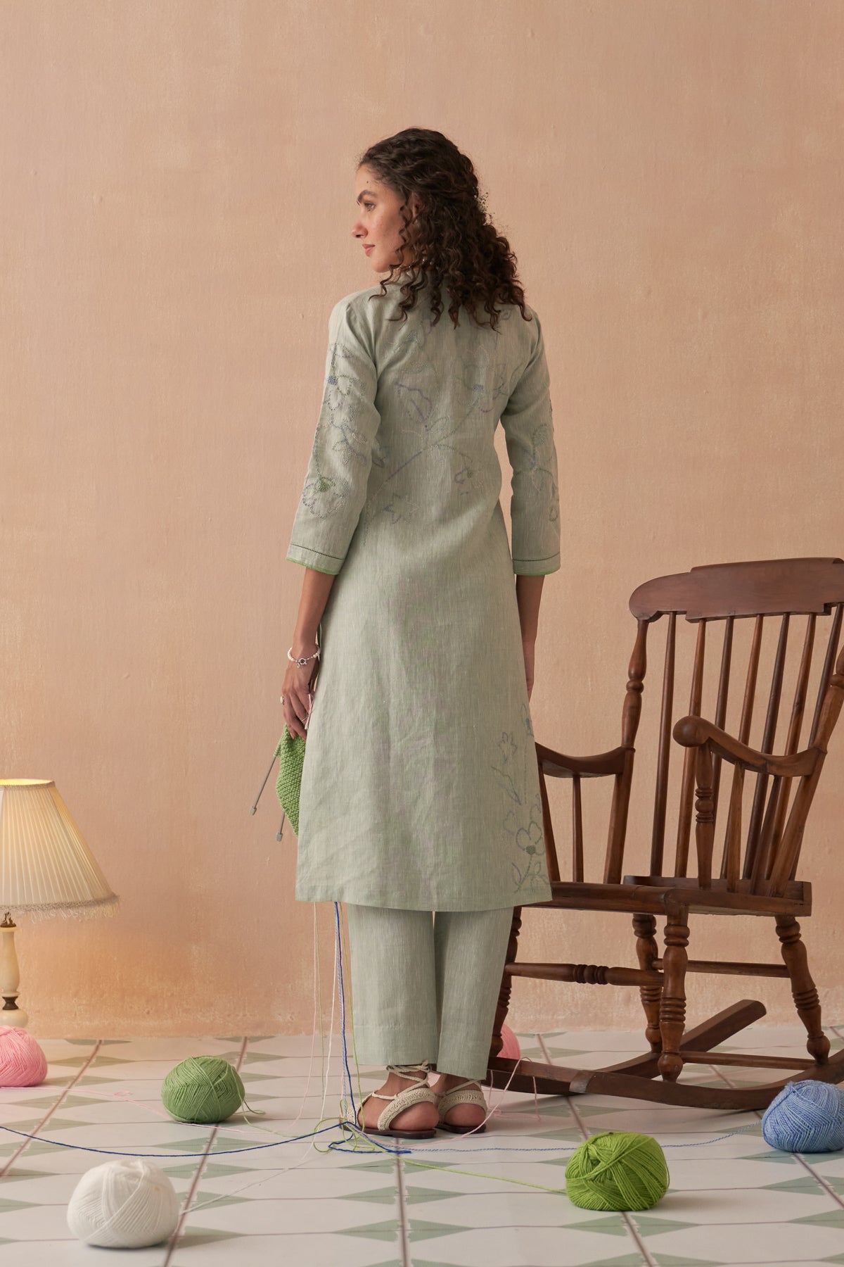 Chinar Pure Linen Kurta set