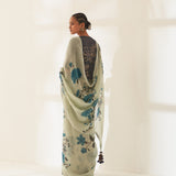 'Goolar' Pure Linen Handloom Sari