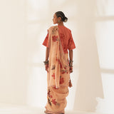 'Gulmohar' Pure Linen Handloom Sari