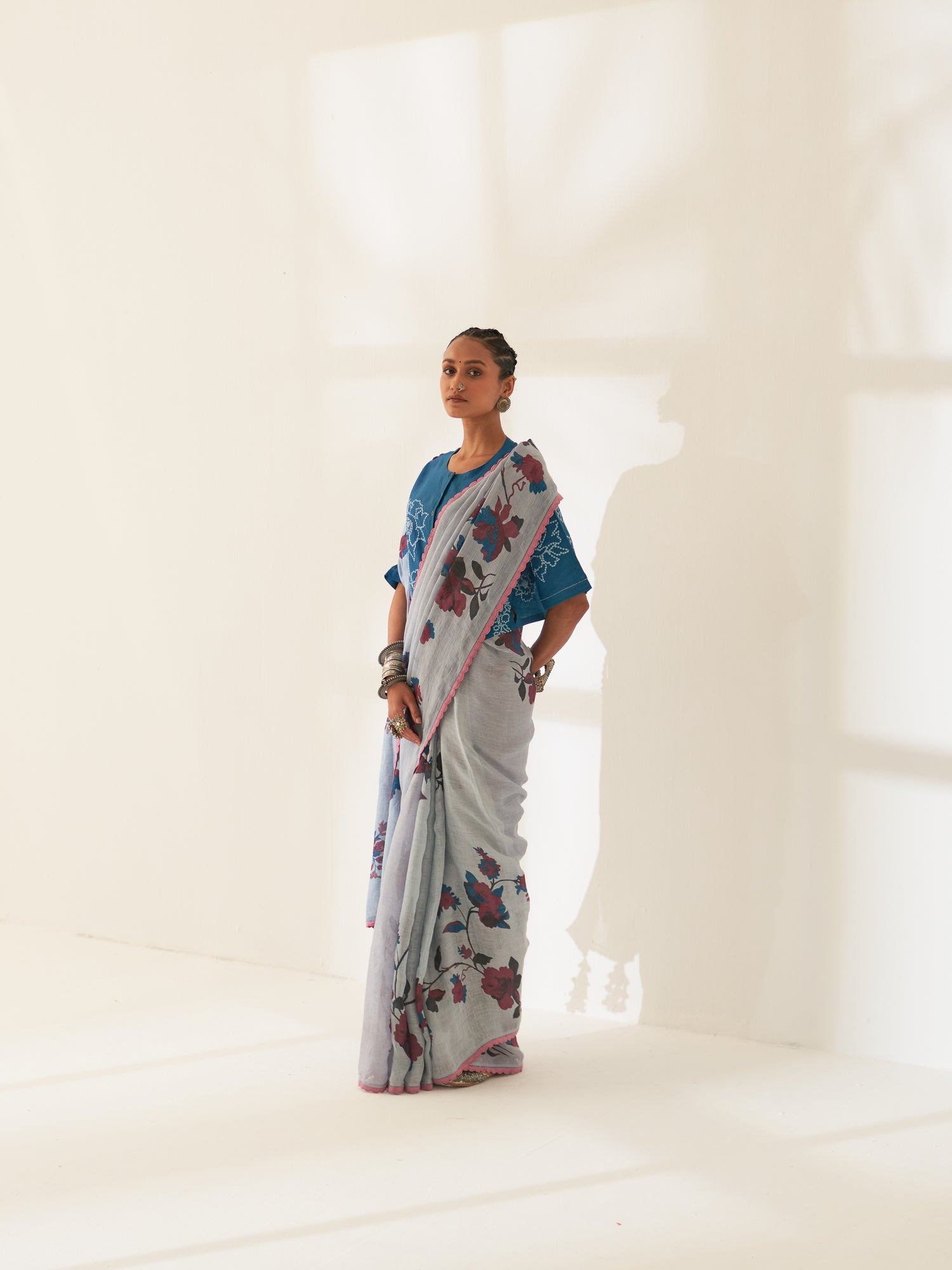 'Mahua' Pure Linen Handloom Sari