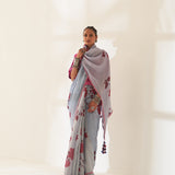 'Chameli' Pure Linen Handloom Sari