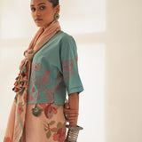 'Pankhuri' Pure Linen Handloom Sari