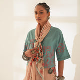 'Pankhuri' Pure Linen Handloom Sari