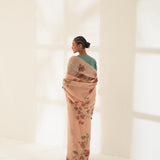 'Pankhuri' Pure Linen Handloom Sari