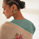 'Pankhuri' Pure Linen Handloom Sari