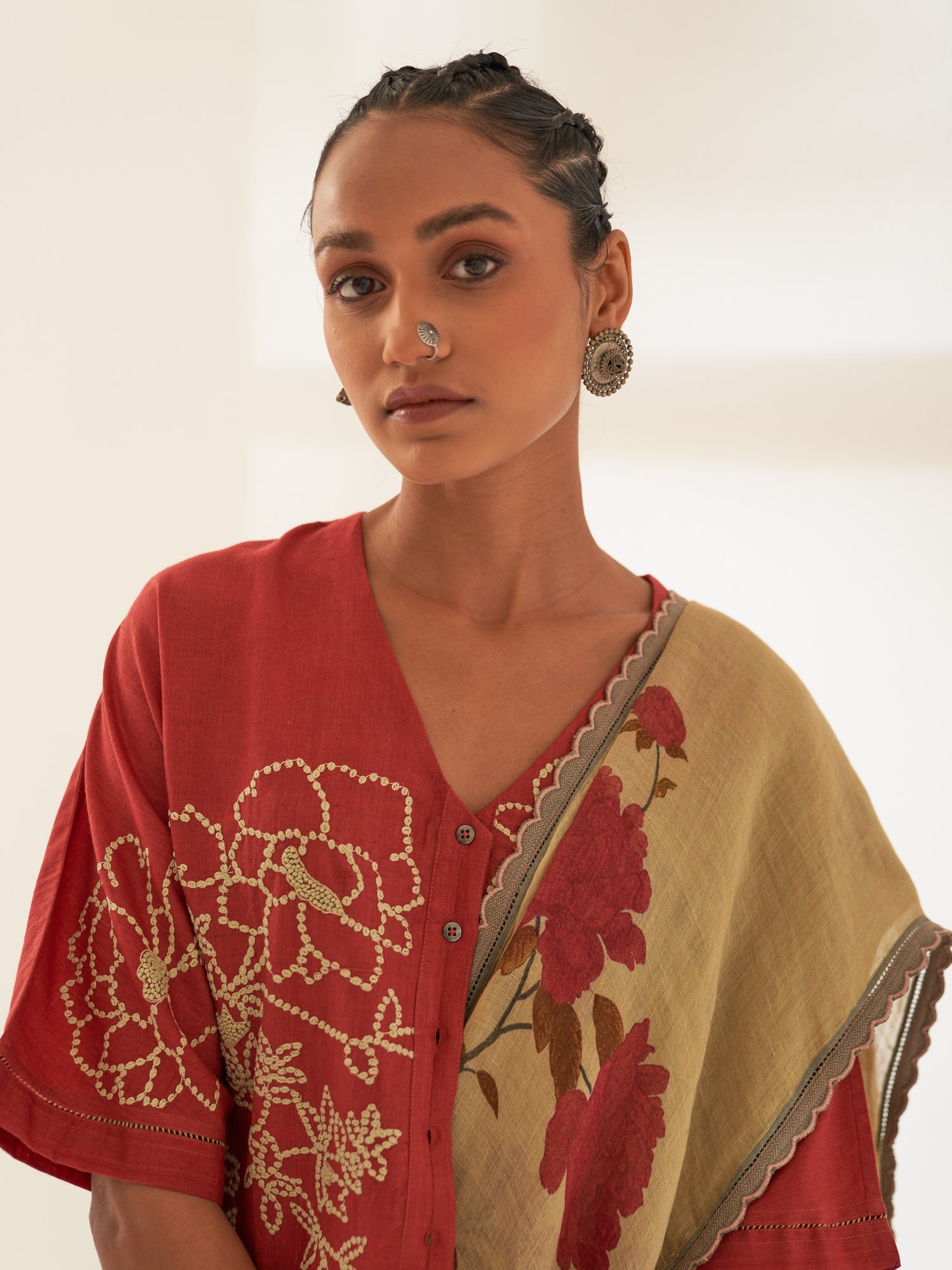 'Parag' Pure Linen Handloom Sari