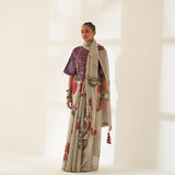 'Buta' Pure Linen Handloom Sari
