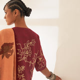 'Kunjan' Pure Linen Handloom Sari