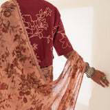 'Kaner' Pure Linen Handloom Sari