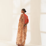 'Narangi' Pure Linen Handloom Sari