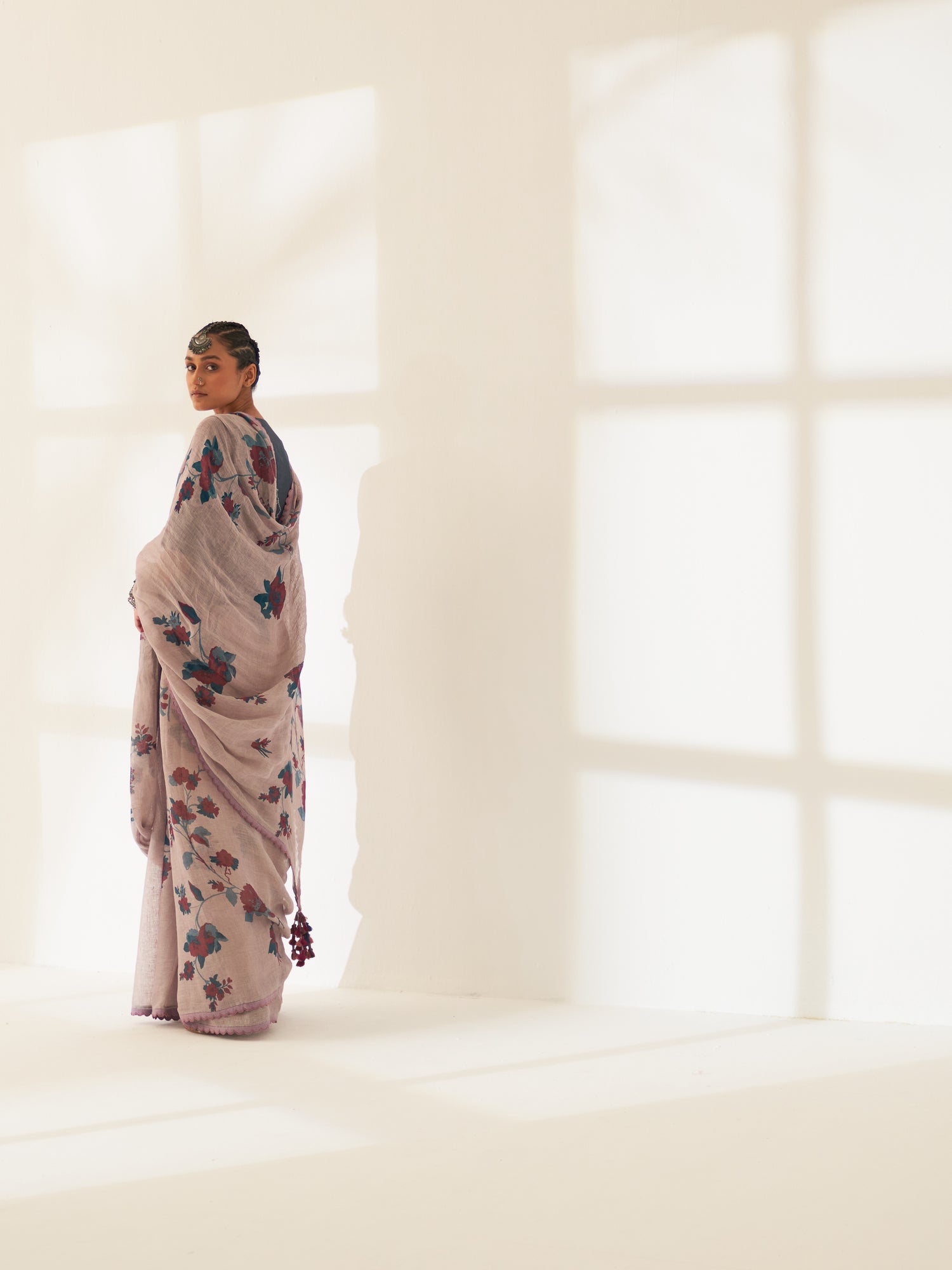 'BEEYA' Pure Linen Handloom Sari