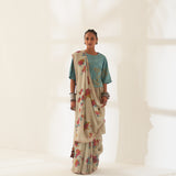 'Kali' Pure Linen Handloom Sari
