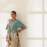 'Kali' Pure Linen Handloom Sari
