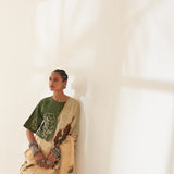 'Mahogany' Pure Linen Handloom Sari