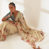 'Phoolan' Pure Linen Handloom Sari