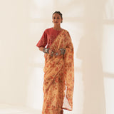 'Maulshree' Pure Linen Handloom Sari