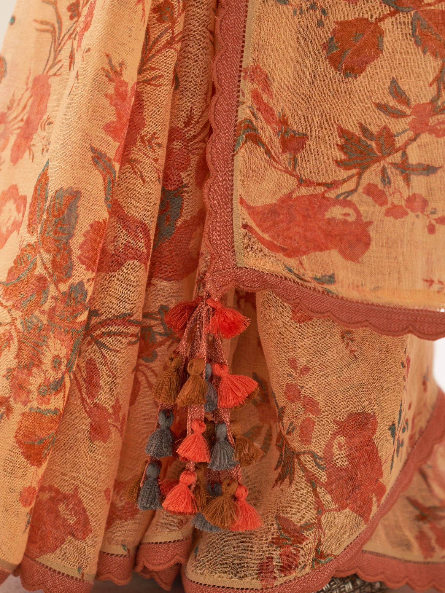 'Maulshree' Pure Linen Handloom Sari