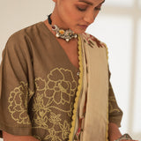 'Paat' Pure Linen Handloom Sari
