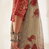 'Bela' Pure Linen Handloom Sari