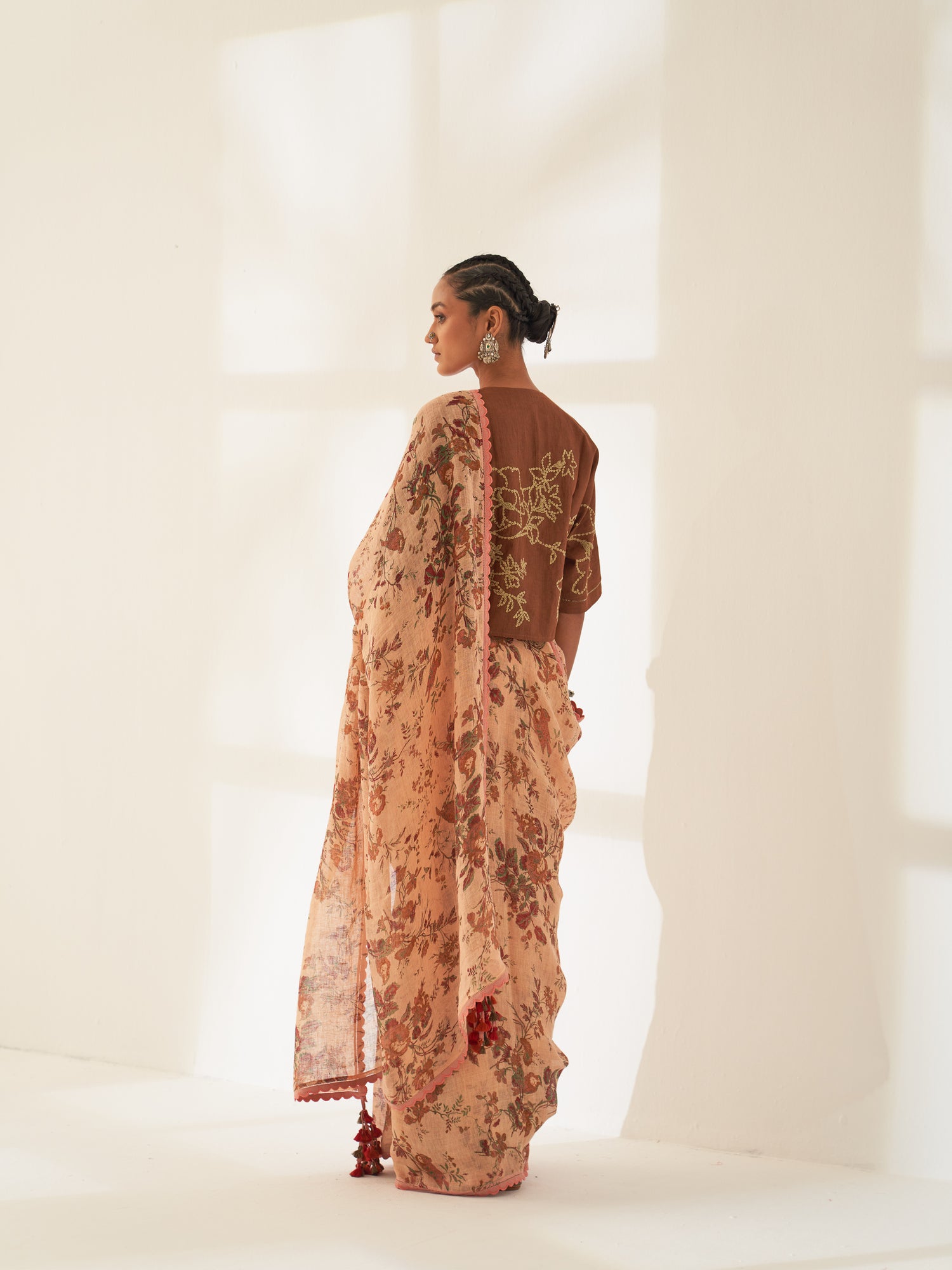 'Lajwanti' Pure Linen Handloom Sari