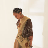'Chhanv' Pure Linen Handloom Sari