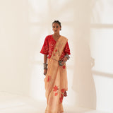 'Dhoop' Pure Linen Handloom Sari