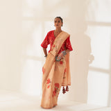 'Dhoop' Pure Linen Handloom Sari