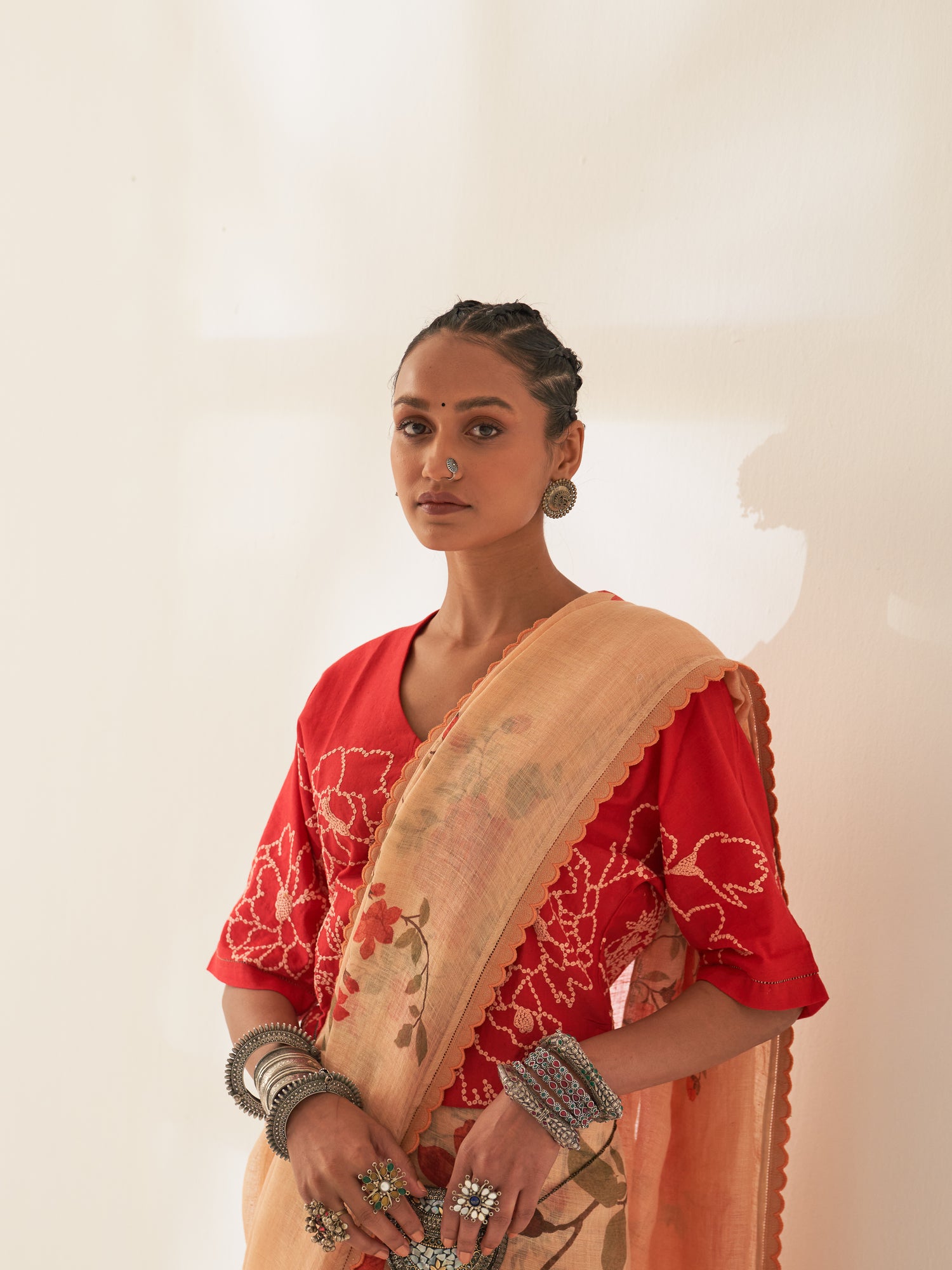 'Dhoop' Pure Linen Handloom Sari