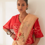 'Dhoop' Pure Linen Handloom Sari
