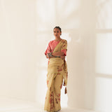'Pushpa' Pure Linen Handloom Sari