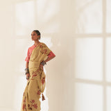 'Pushpa' Pure Linen Handloom Sari